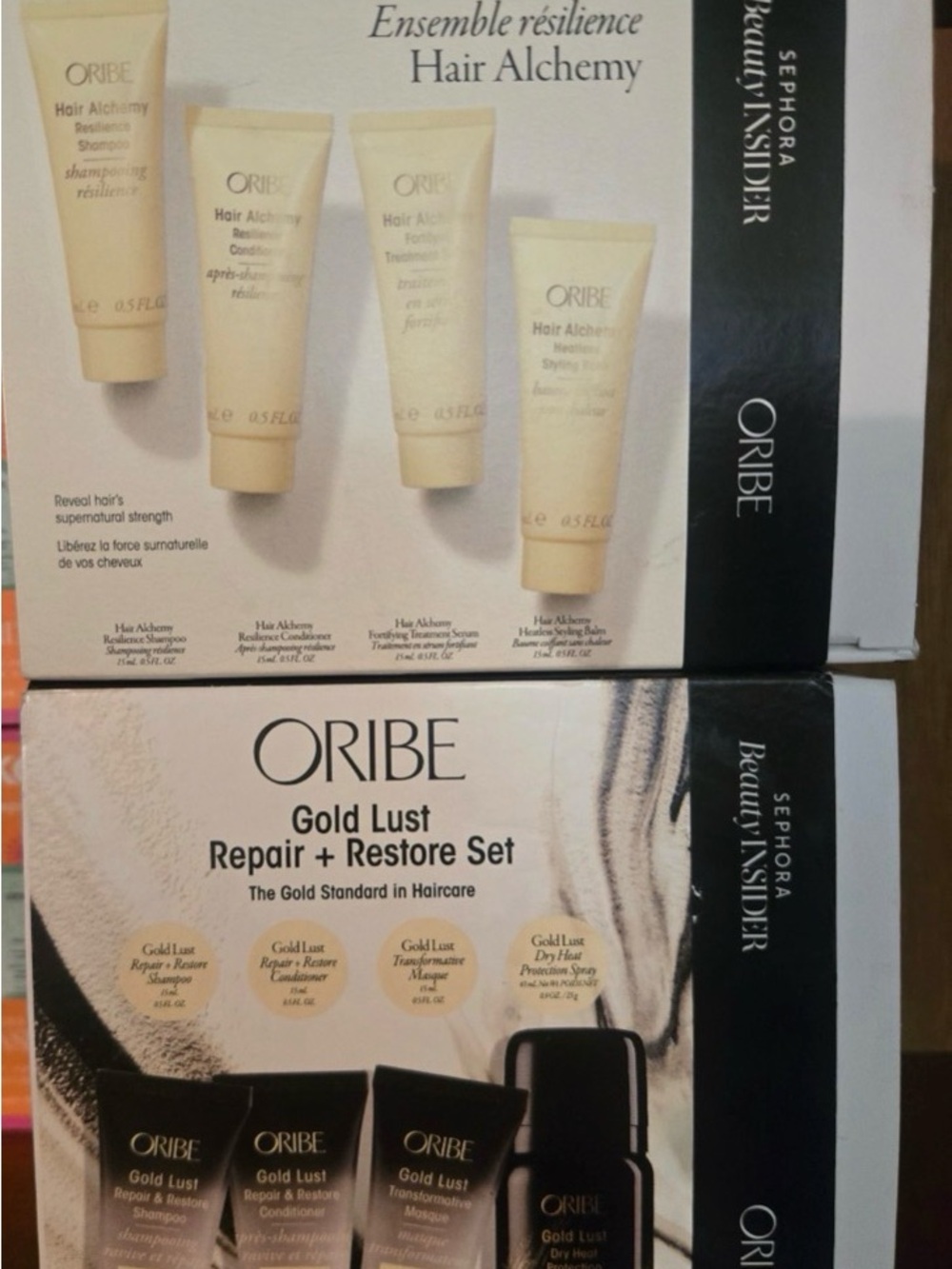Oribe Hair Alchemy & Gold Lust Sets - Shampoo, Conditioner, Treatments 2 Boxes